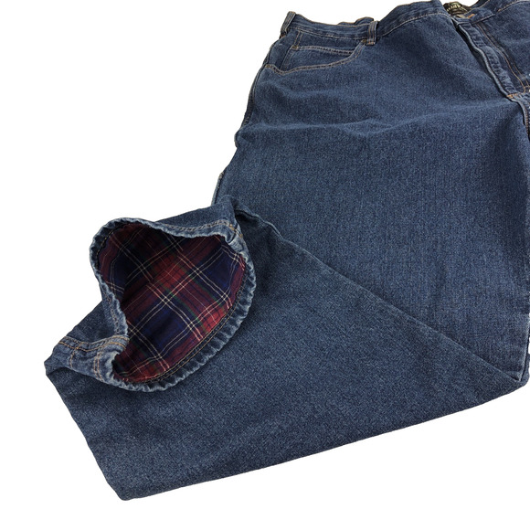 Redhead Men's Flannel Lined Utility Jeans 46x32 Insulated Blue Denim 7 Pockets - Picture 7 of 11